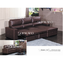 Furniture Extended Leather Sofa Bed (712#)